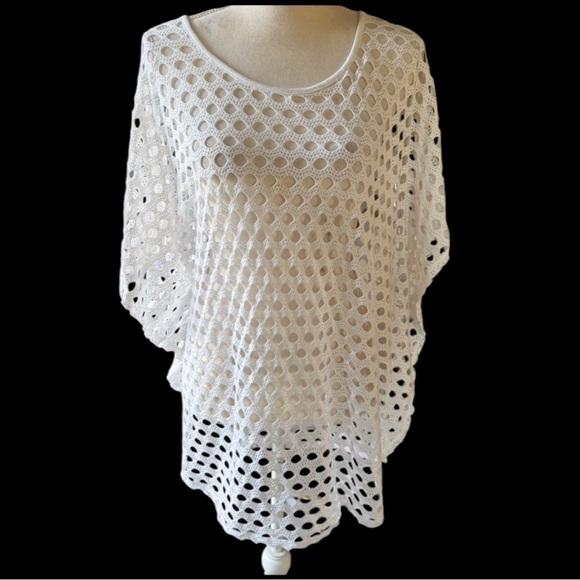 Chico’s ladies crochet top Chico size 3, US 13 extra-large and WOT white - Picture 1 of 9
